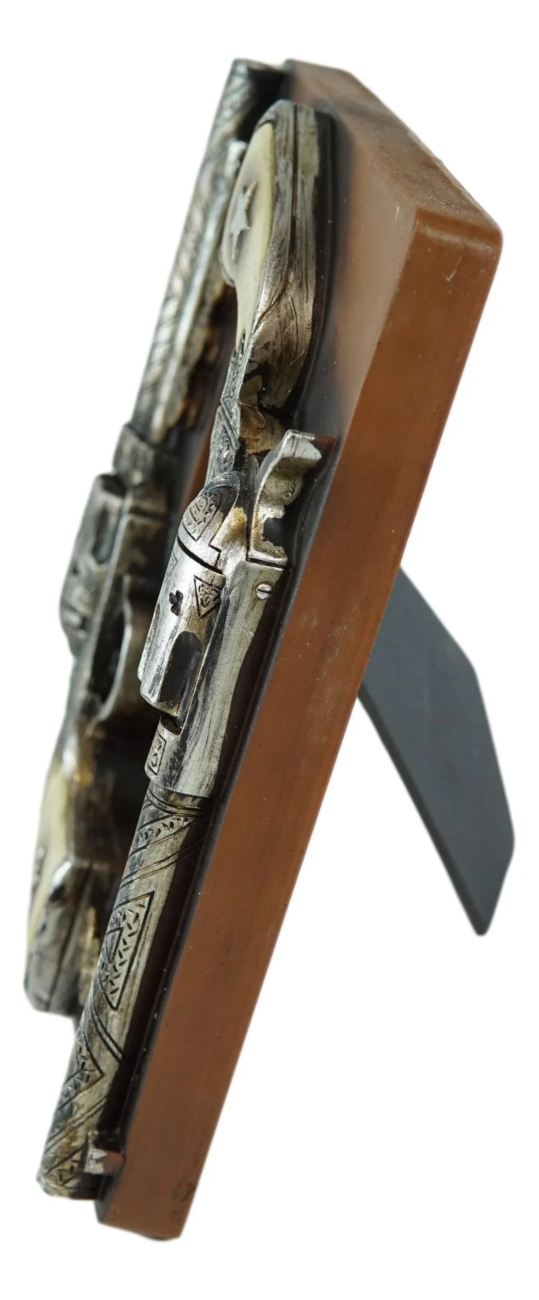 Western Outlaw Dual Pistol Revolvers With Ammo Bullets Photo Picture Frame Decor - Image 4