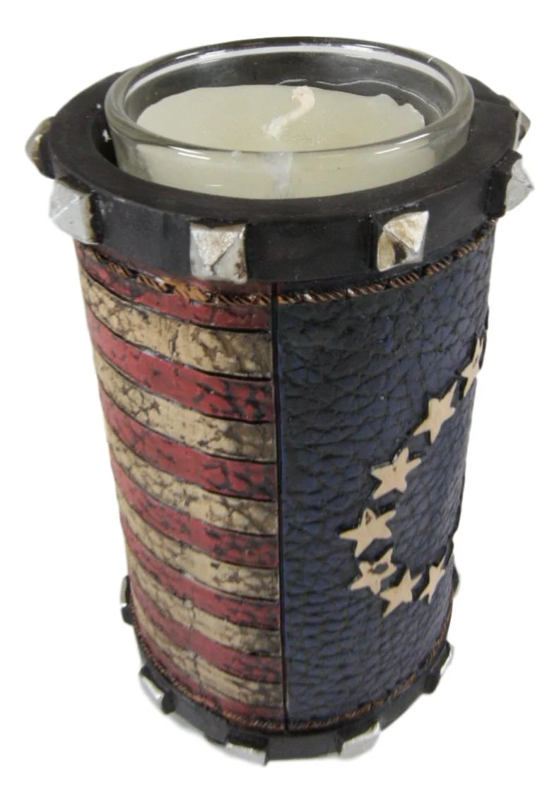Ebros Western Patriotic Betsy Ross American Flag Decorative Votive Candle Holder - Image 5