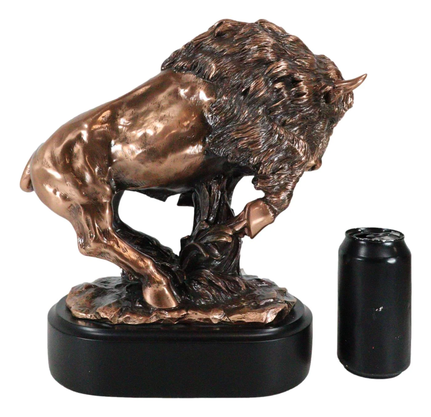 Ebros Western Large Angry Charging Bison Statue in Bronze Electroplated Finish - Image 9