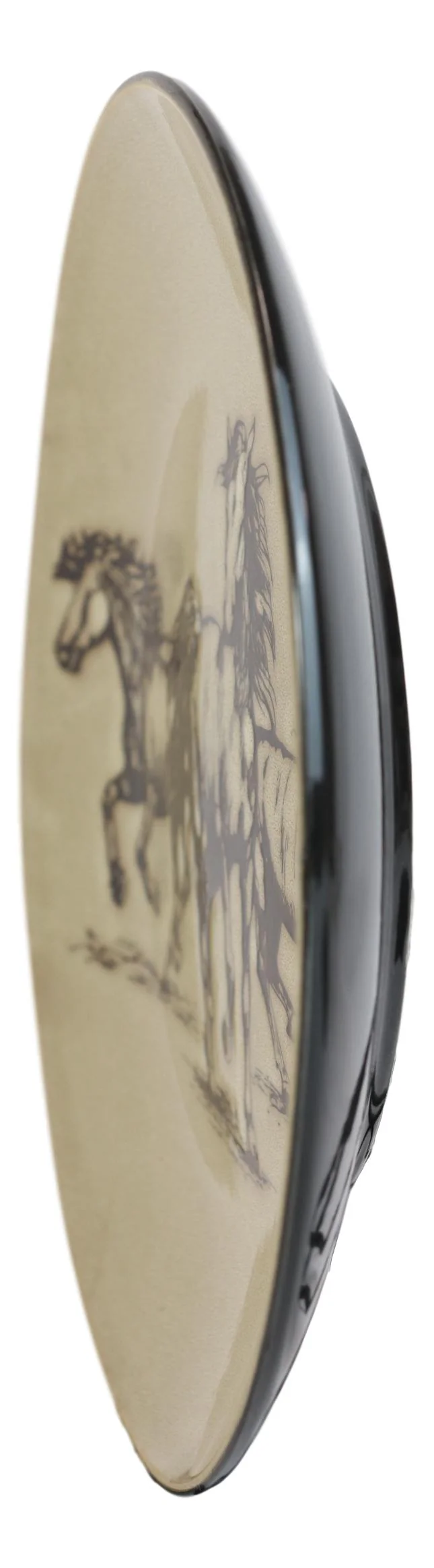 Ebros Western Rustic Running Horses Abstract Art Round Dinner Plate Set of 4 - Image 5