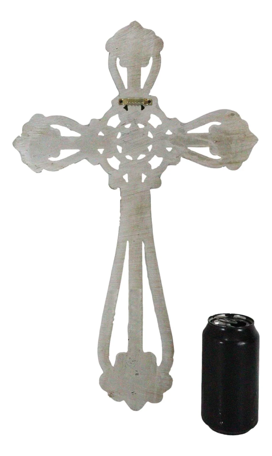 Western Rustic Silver Tuscany Scrollwork Fleur De Lis Decorative Wall Cross - Image 8