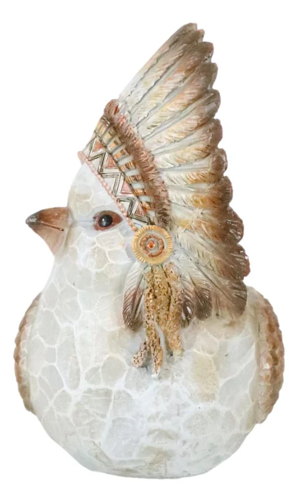 Western Tribal Indian Chief Bird With Headdress Money Coin Savings Piggy Bank - Image 2