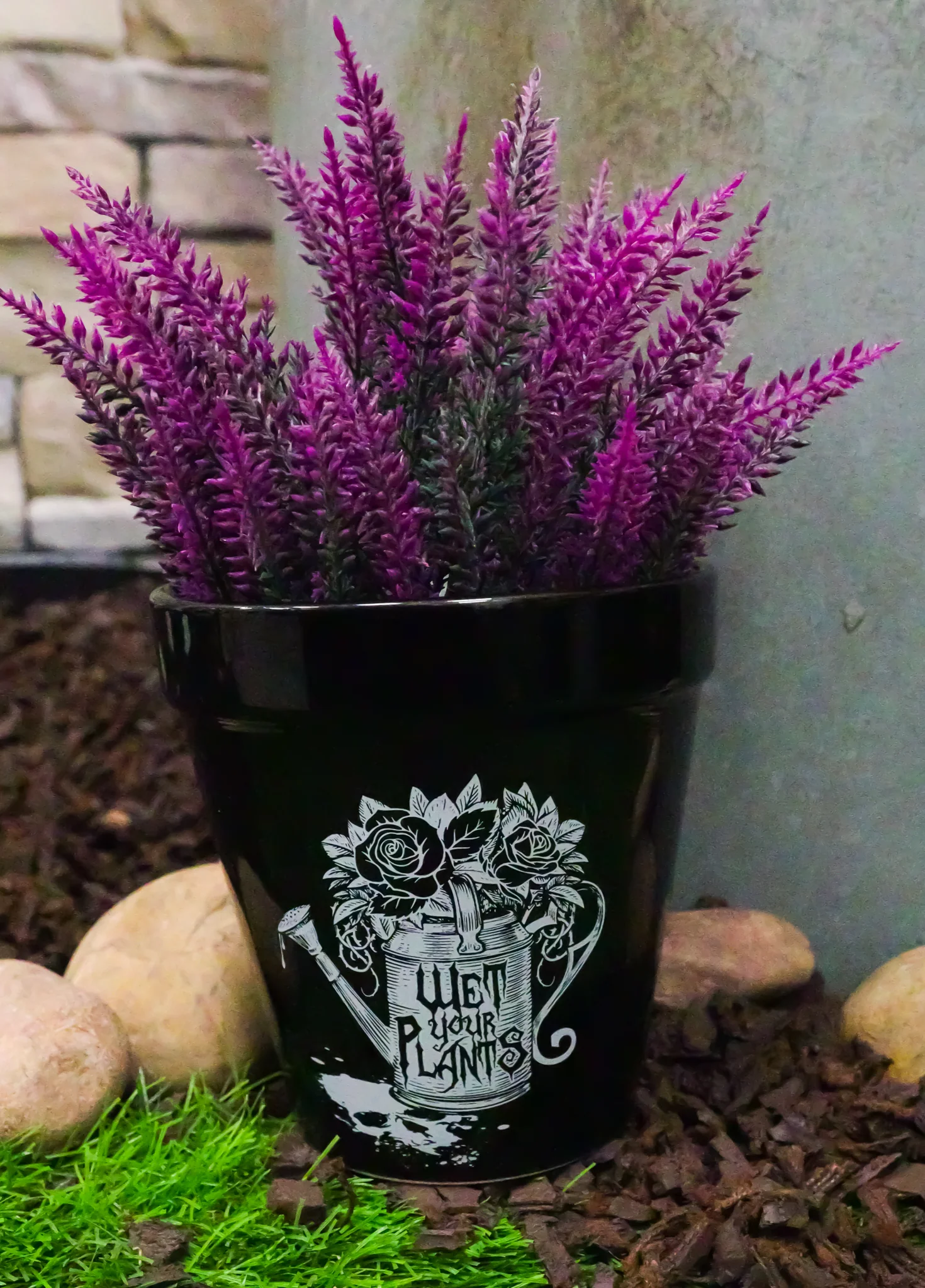 Wet Your Plants Skull Floral Watering Can Wicca Witch Flower Herbs Planter Pot - Image 9