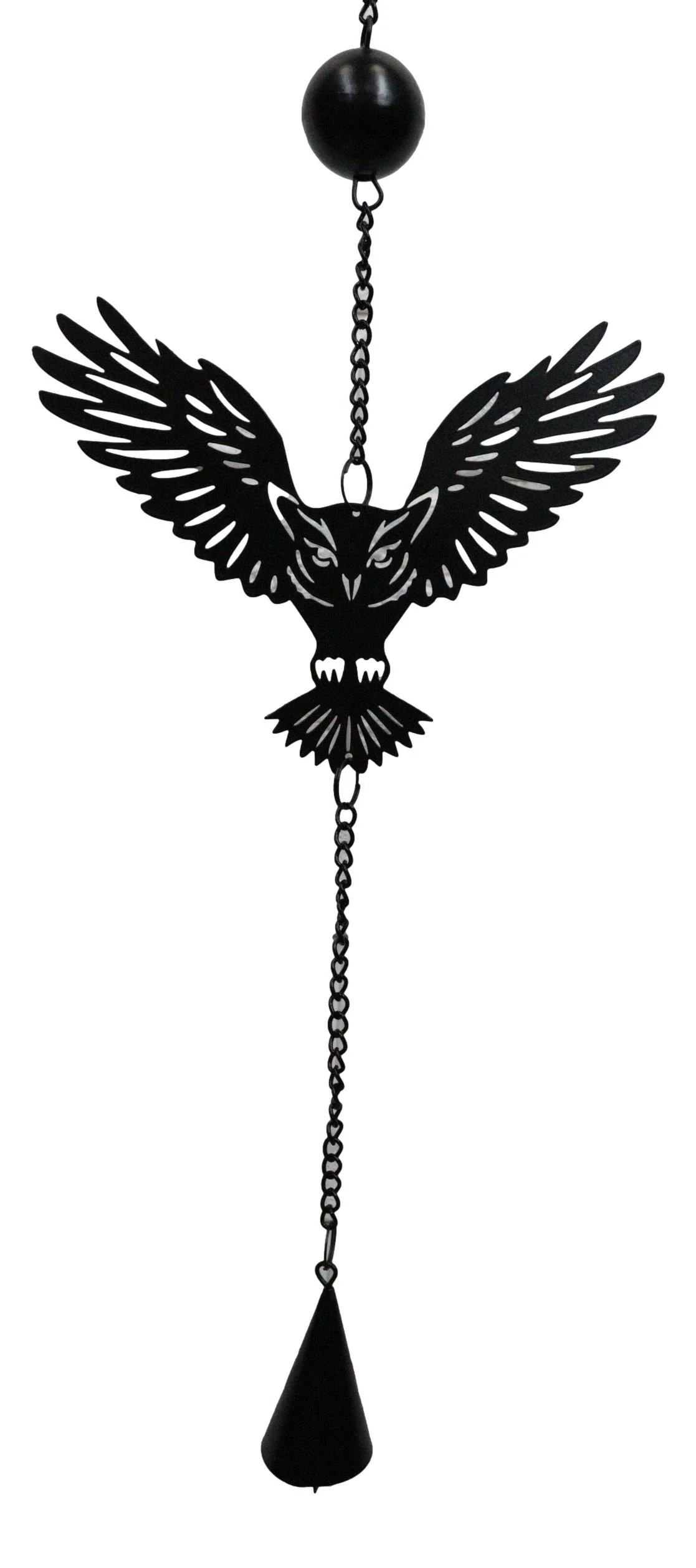 Whimsical Alchemy Sorcerer Night Goth Owls Metal Wall Hanging Mobile Wind Chime - Image 4