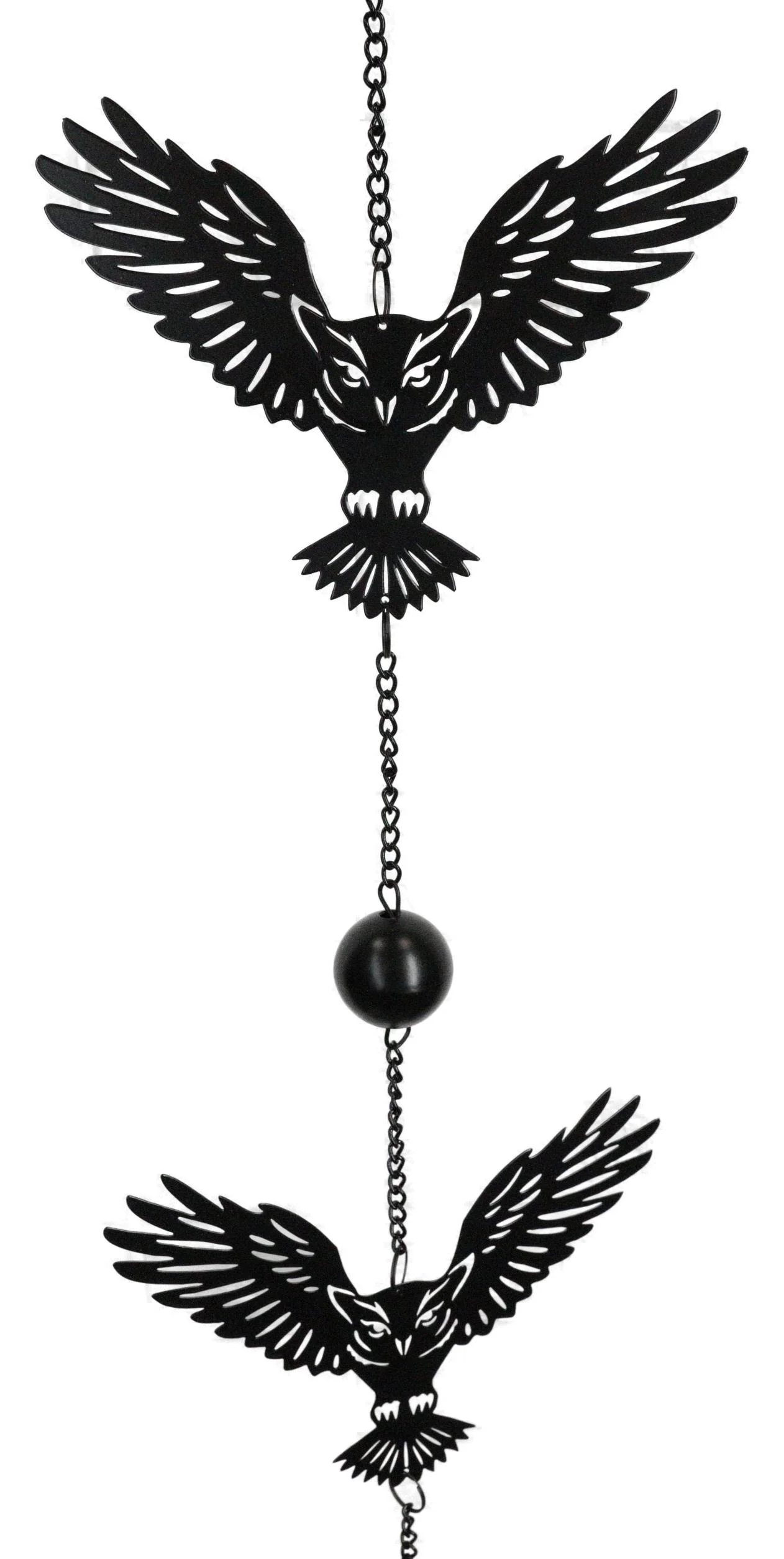 Whimsical Alchemy Sorcerer Night Goth Owls Metal Wall Hanging Mobile Wind Chime - Image 5