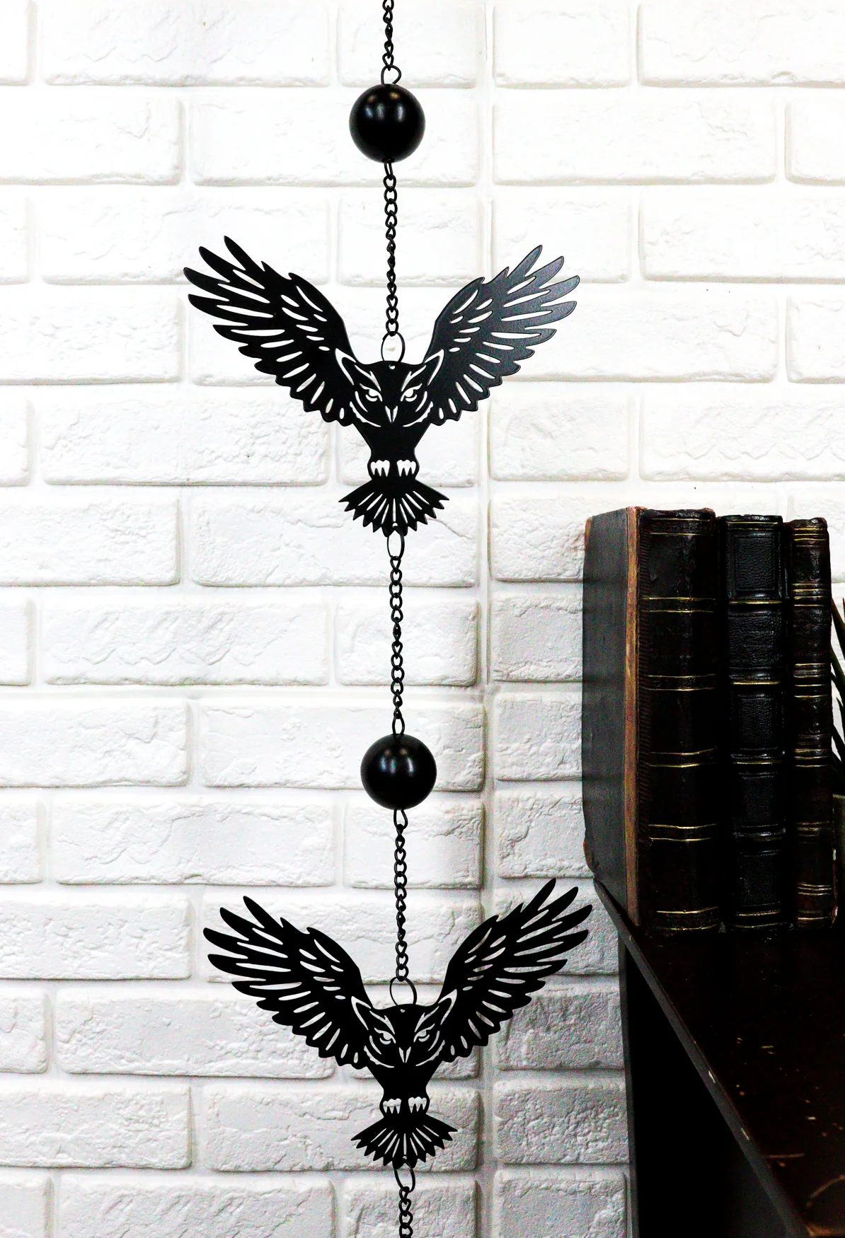 Whimsical Alchemy Sorcerer Night Goth Owls Metal Wall Hanging Mobile Wind Chime - Image 6