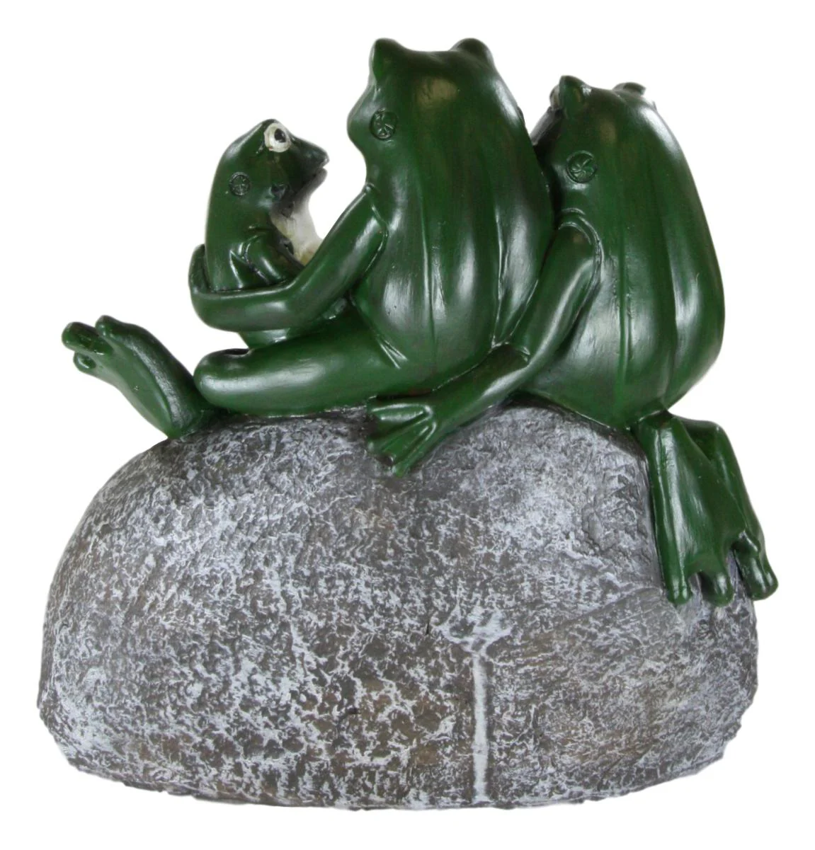 Whimsical Green Frog Family On Rock With Inspirational Message Resin Figurine - Image 4