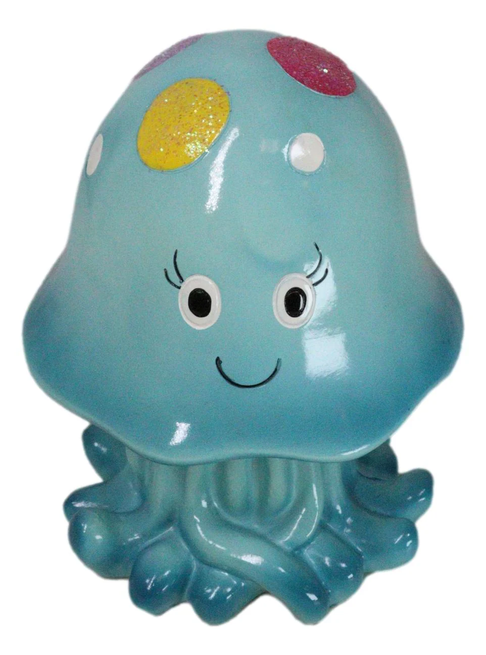 Whimsical Nautical Marine Blue Sea Jellyfish Money Coin Savings Piggy Bank - Image 3