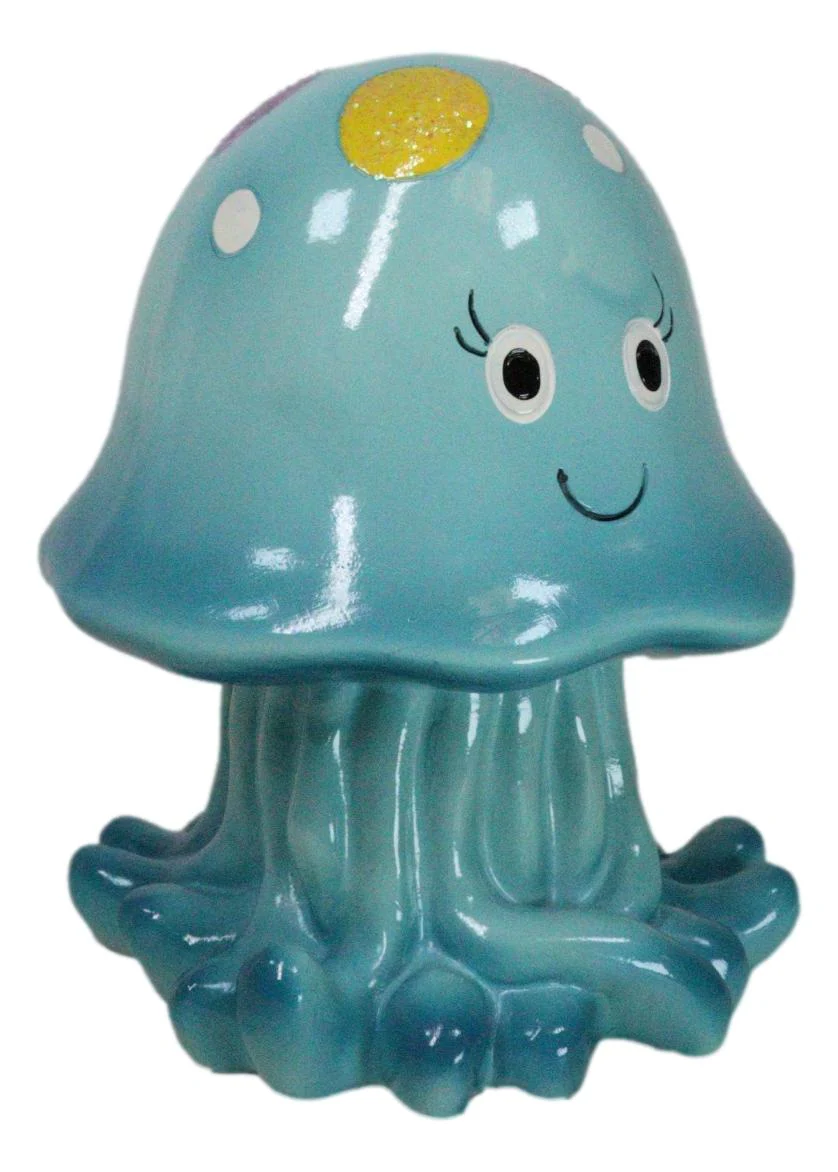 Whimsical Nautical Marine Blue Sea Jellyfish Money Coin Savings Piggy Bank - Image 4