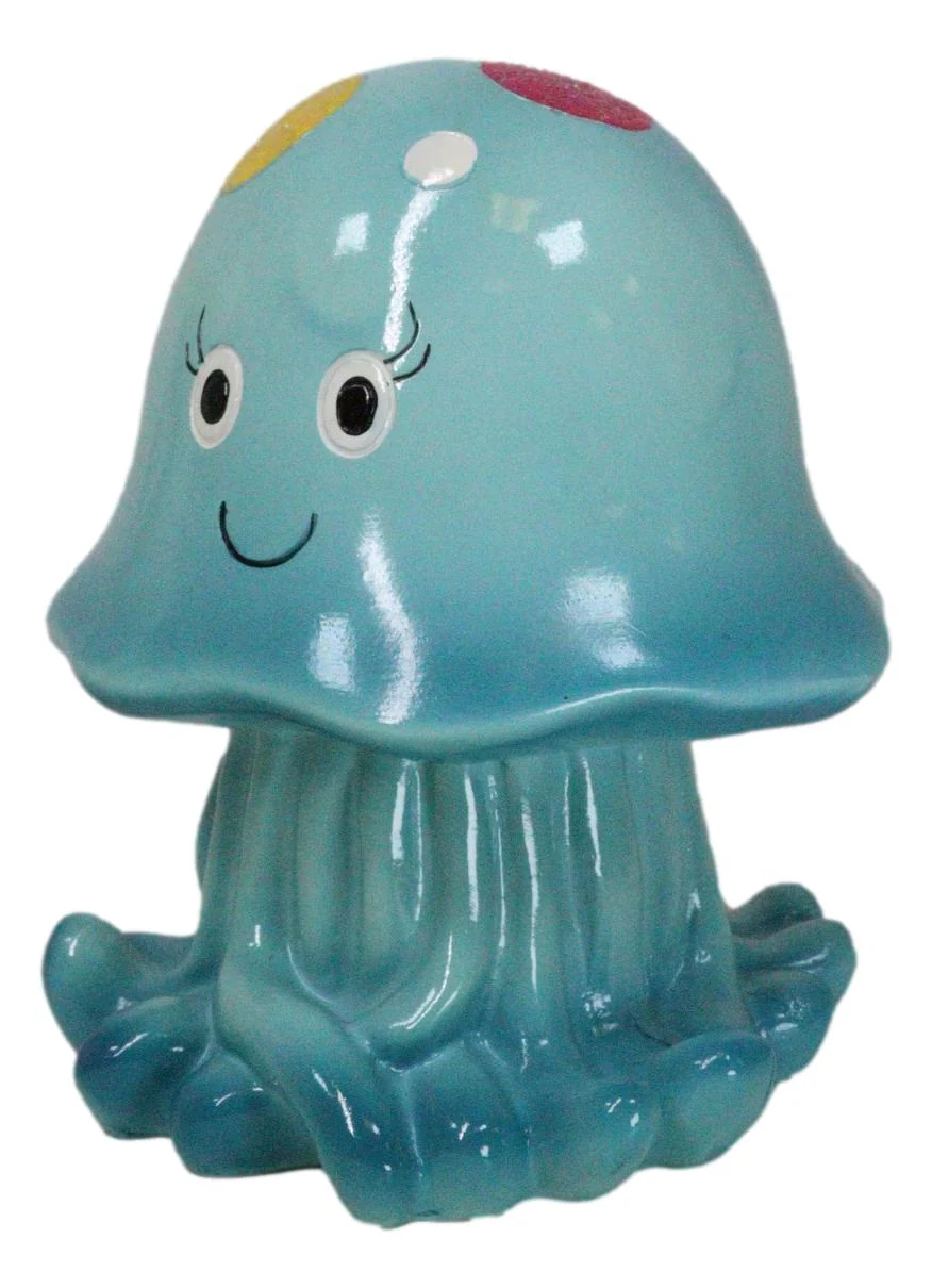 Whimsical Nautical Marine Blue Sea Jellyfish Money Coin Savings Piggy Bank - Image 5
