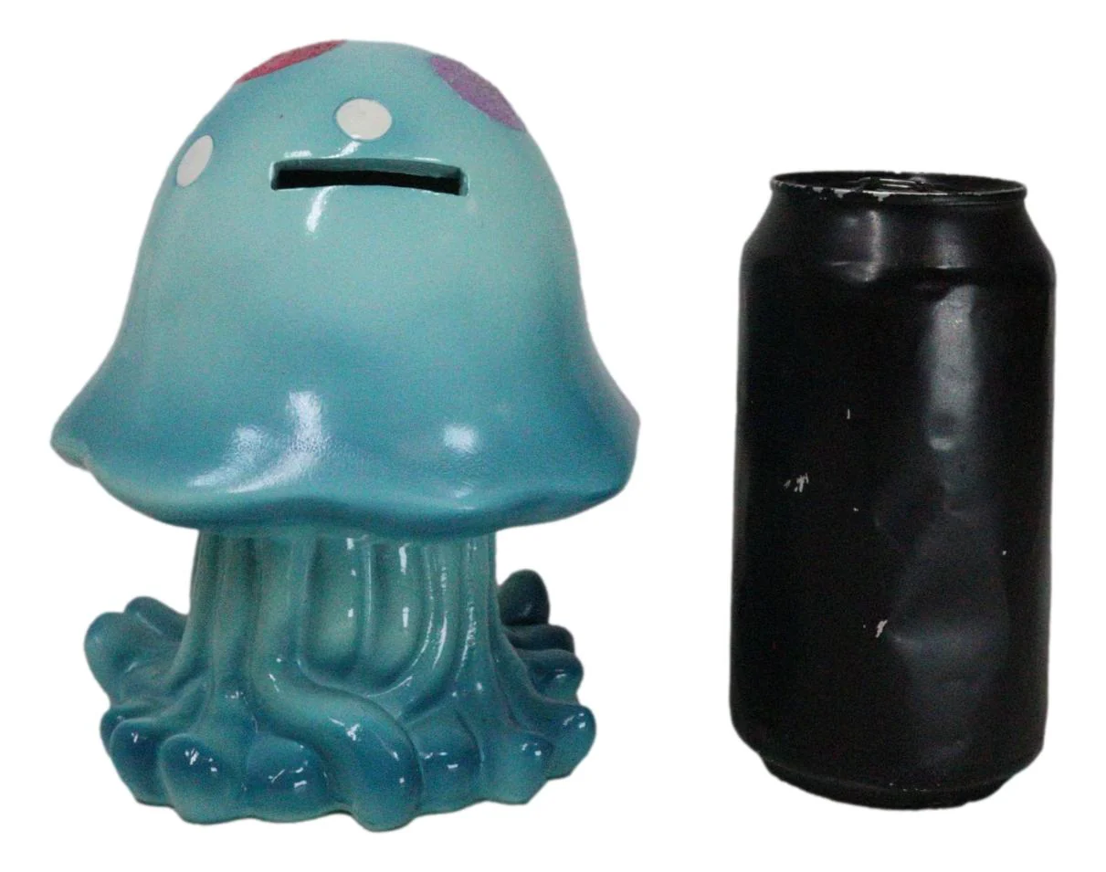 Whimsical Nautical Marine Blue Sea Jellyfish Money Coin Savings Piggy Bank - Image 7