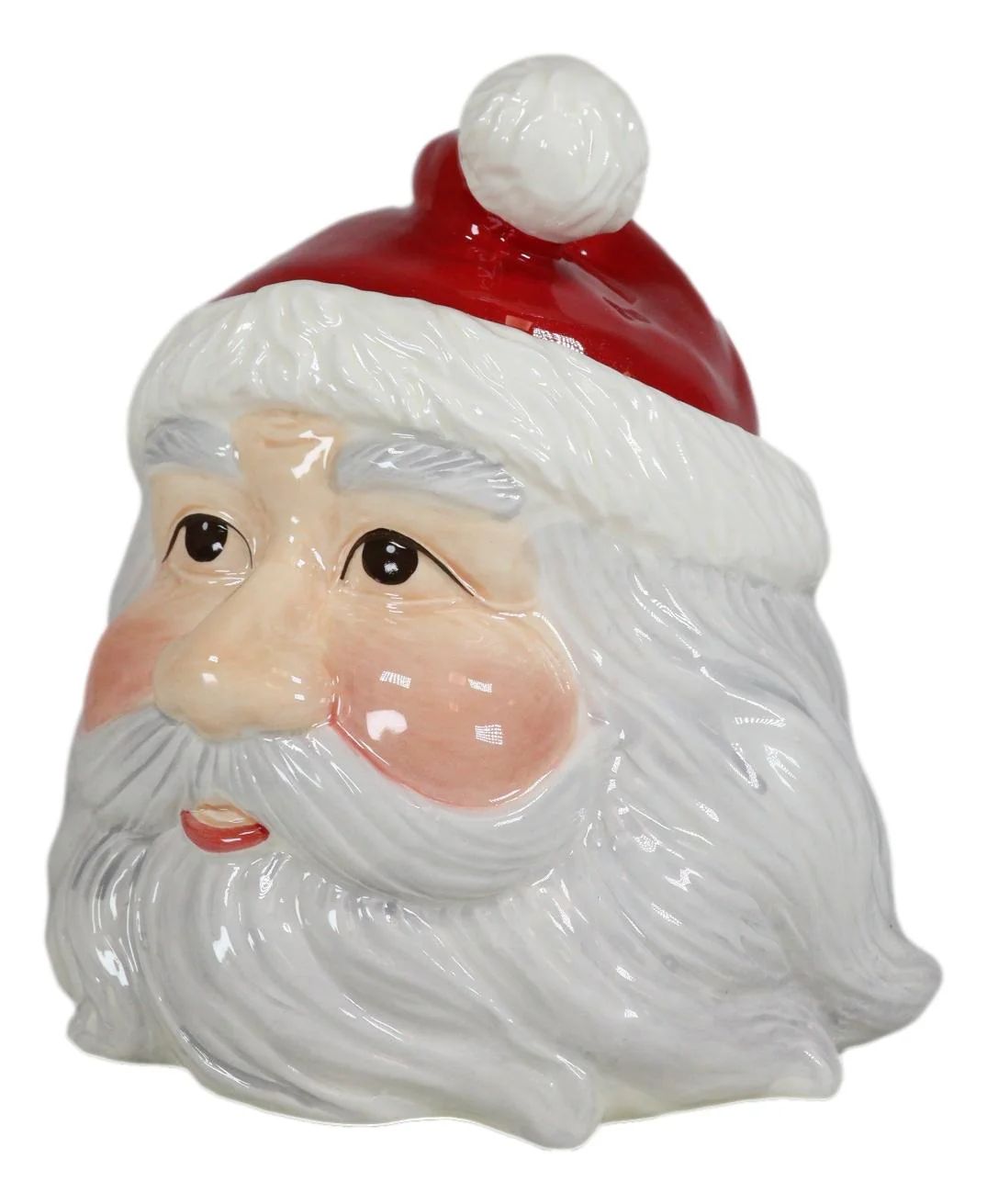 Whimsical North Pole Jolly Santa Claus Christmas Ceramic Cookie Jar Figurine - Image 5