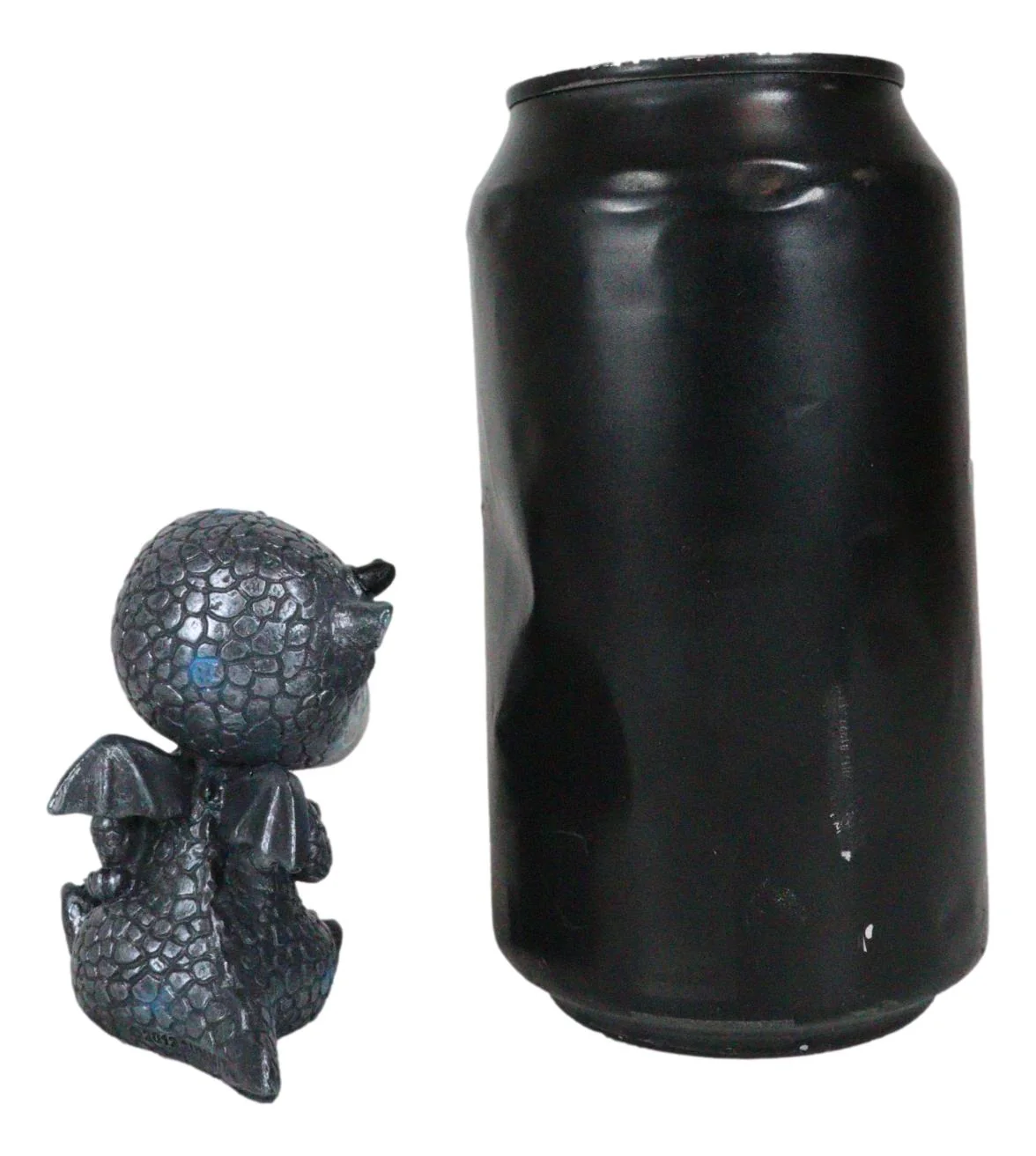 Whimsical Onyx Sulky Wyrmling Baby Hatchling Dragon With Blue Spots Figurine - Image 7