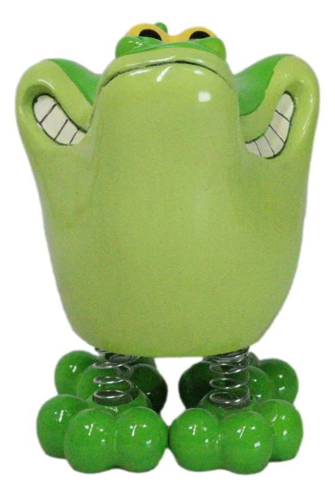 Whimsical Swamp Bayou Alligator Money Piggy Bank W/ Bobble Spring Legs Figurine - Image 3