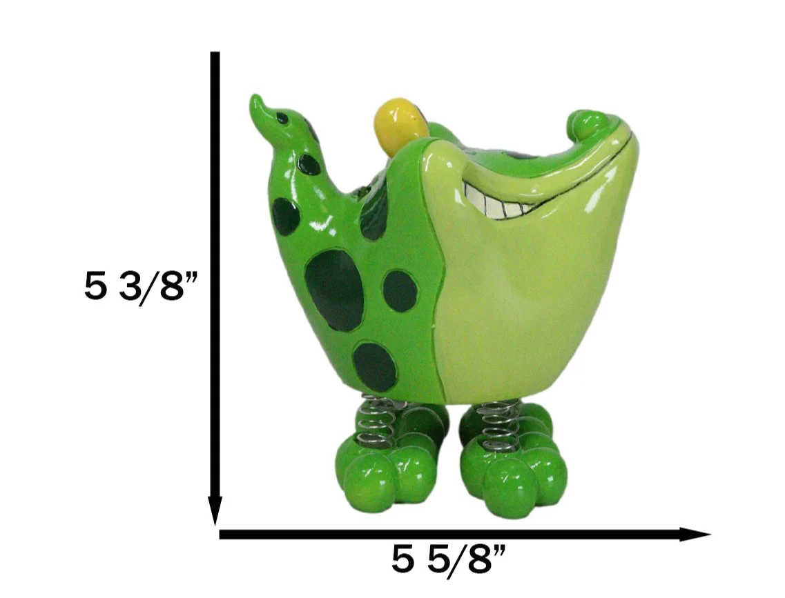 Whimsical Swamp Bayou Alligator Money Piggy Bank W/ Bobble Spring Legs Figurine - Image 8