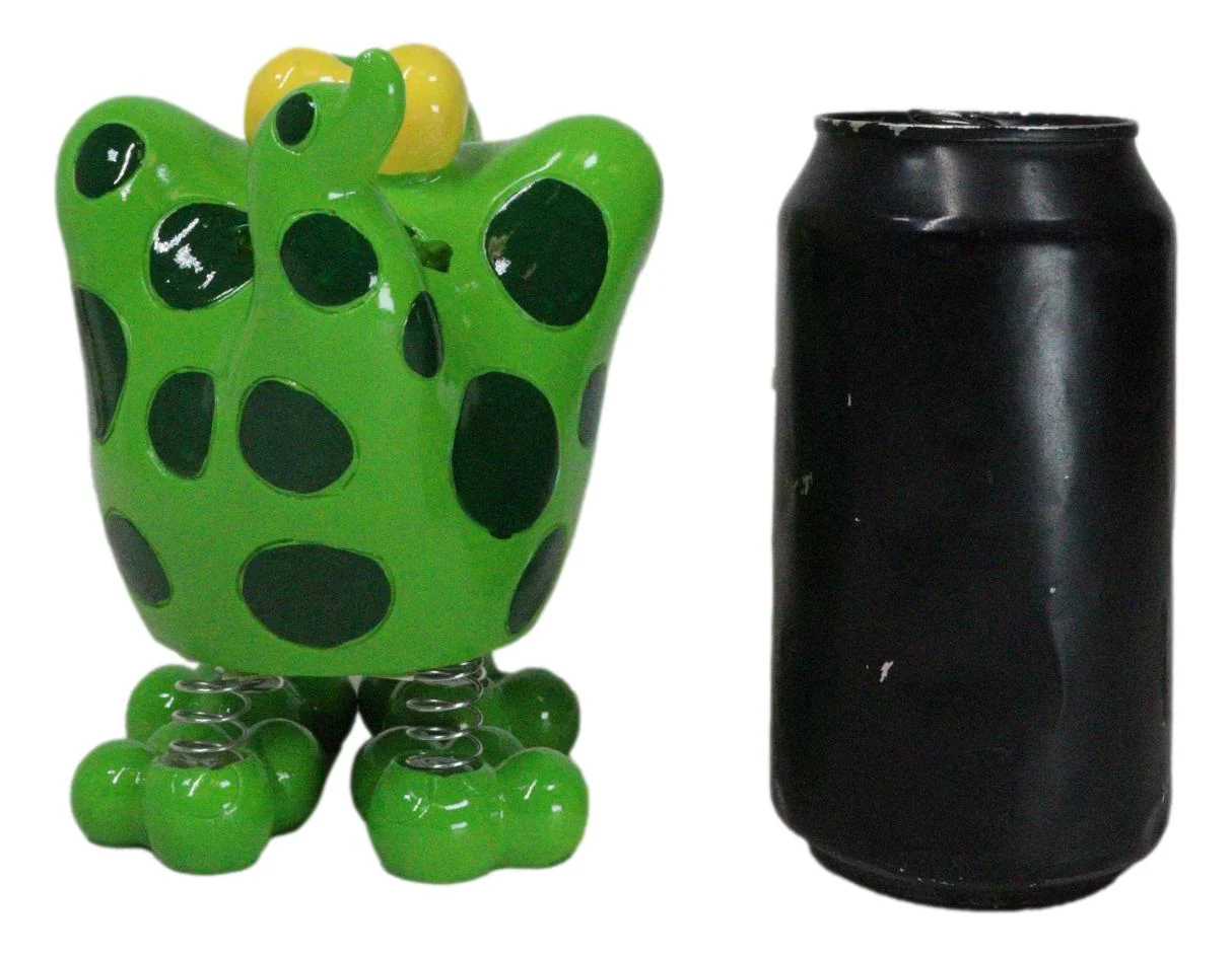 Whimsical Swamp Bayou Alligator Money Piggy Bank W/ Bobble Spring Legs Figurine - Image 9