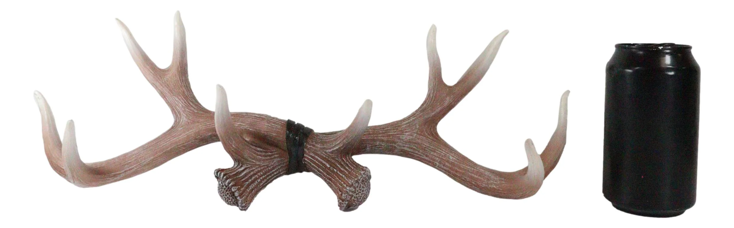 Ebros White Rustic 10 Point Stag Deer Antlers Rack Wall Plaque 17"W Coat Hooks - Image 4