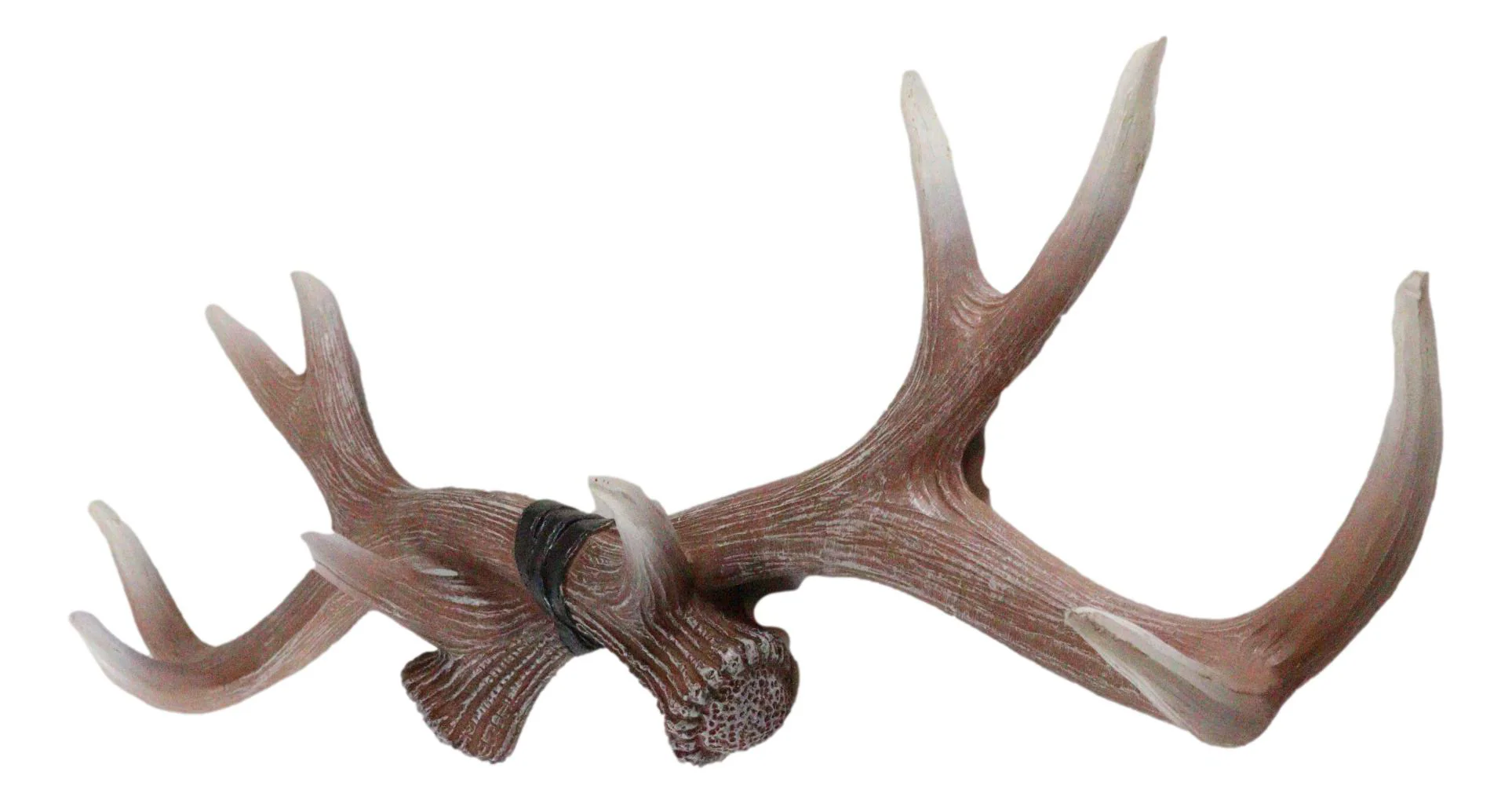 Ebros White Rustic 10 Point Stag Deer Antlers Rack Wall Plaque 17"W Coat Hooks - Image 5