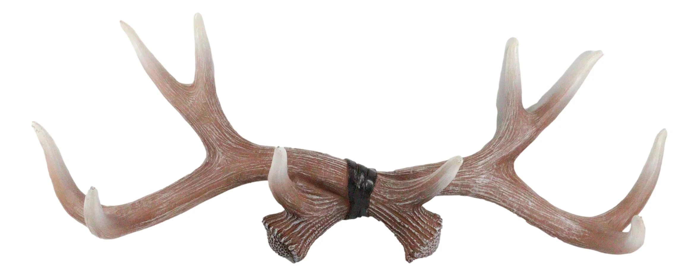 Ebros White Rustic 10 Point Stag Deer Antlers Rack Wall Plaque 17"W Coat Hooks - Image 6