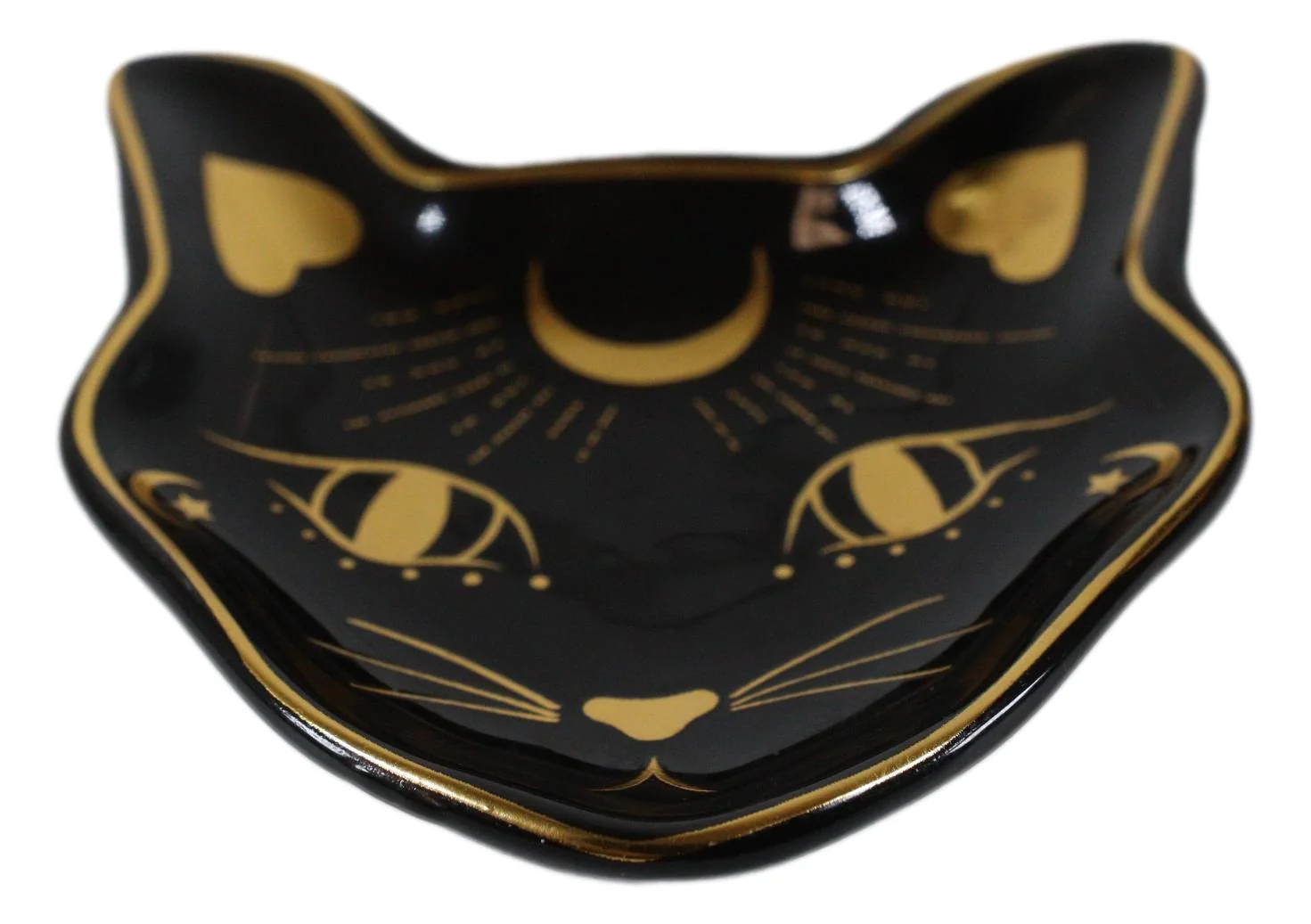 Wicca Astrology Witchcraft Mystic Mog Black Feline Cat Trinket Jewelry Dish - Image 2