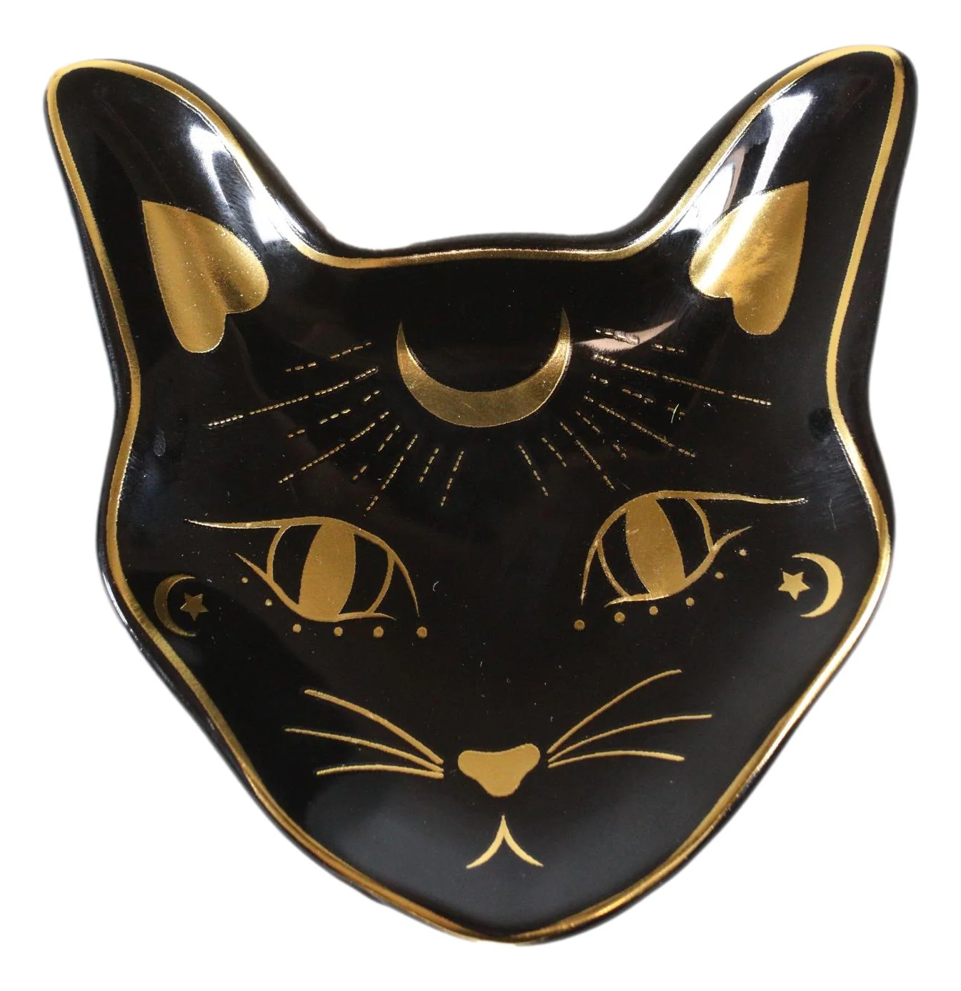 Wicca Astrology Witchcraft Mystic Mog Black Feline Cat Trinket Jewelry Dish - Image 4