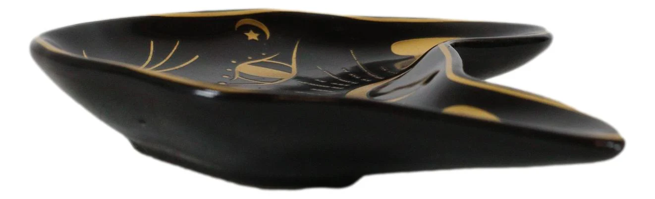 Wicca Astrology Witchcraft Mystic Mog Black Feline Cat Trinket Jewelry Dish - Image 5