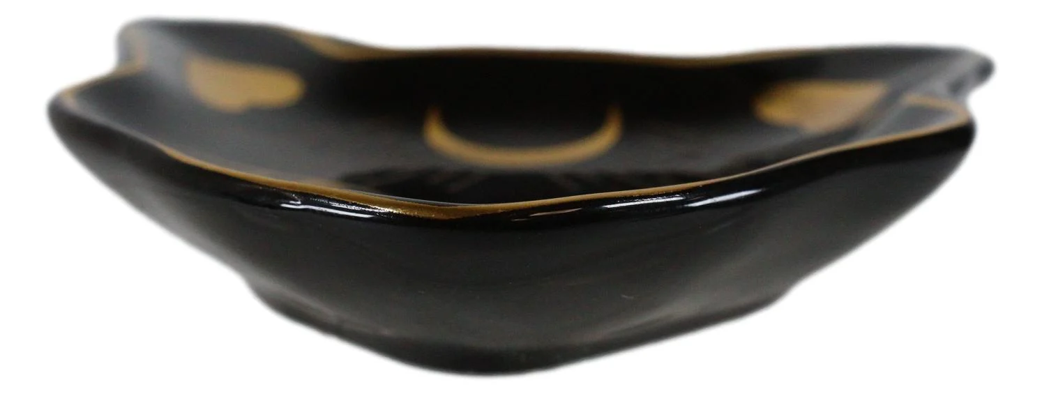 Wicca Astrology Witchcraft Mystic Mog Black Feline Cat Trinket Jewelry Dish - Image 6