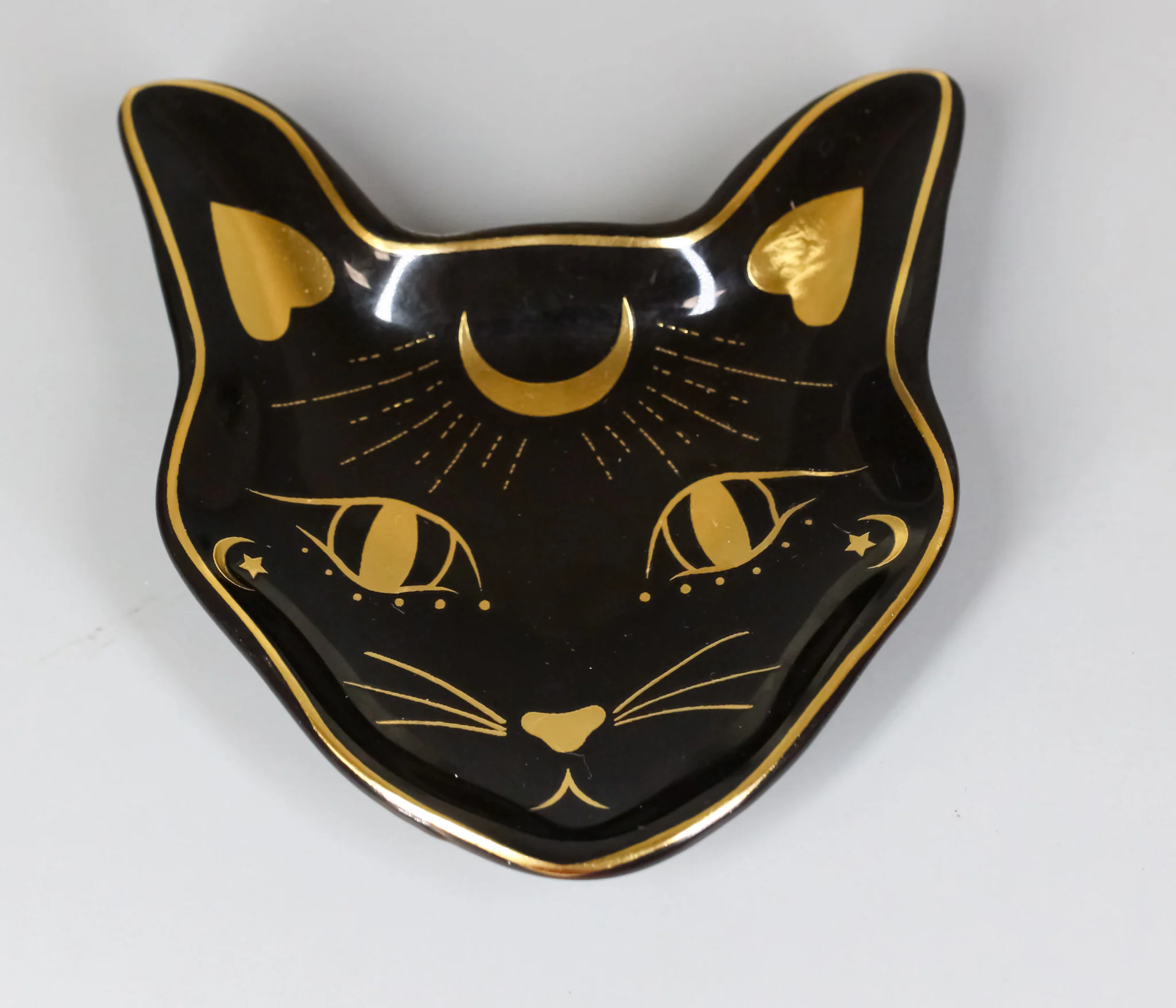 Wicca Astrology Witchcraft Mystic Mog Black Feline Cat Trinket Jewelry Dish - Image 8