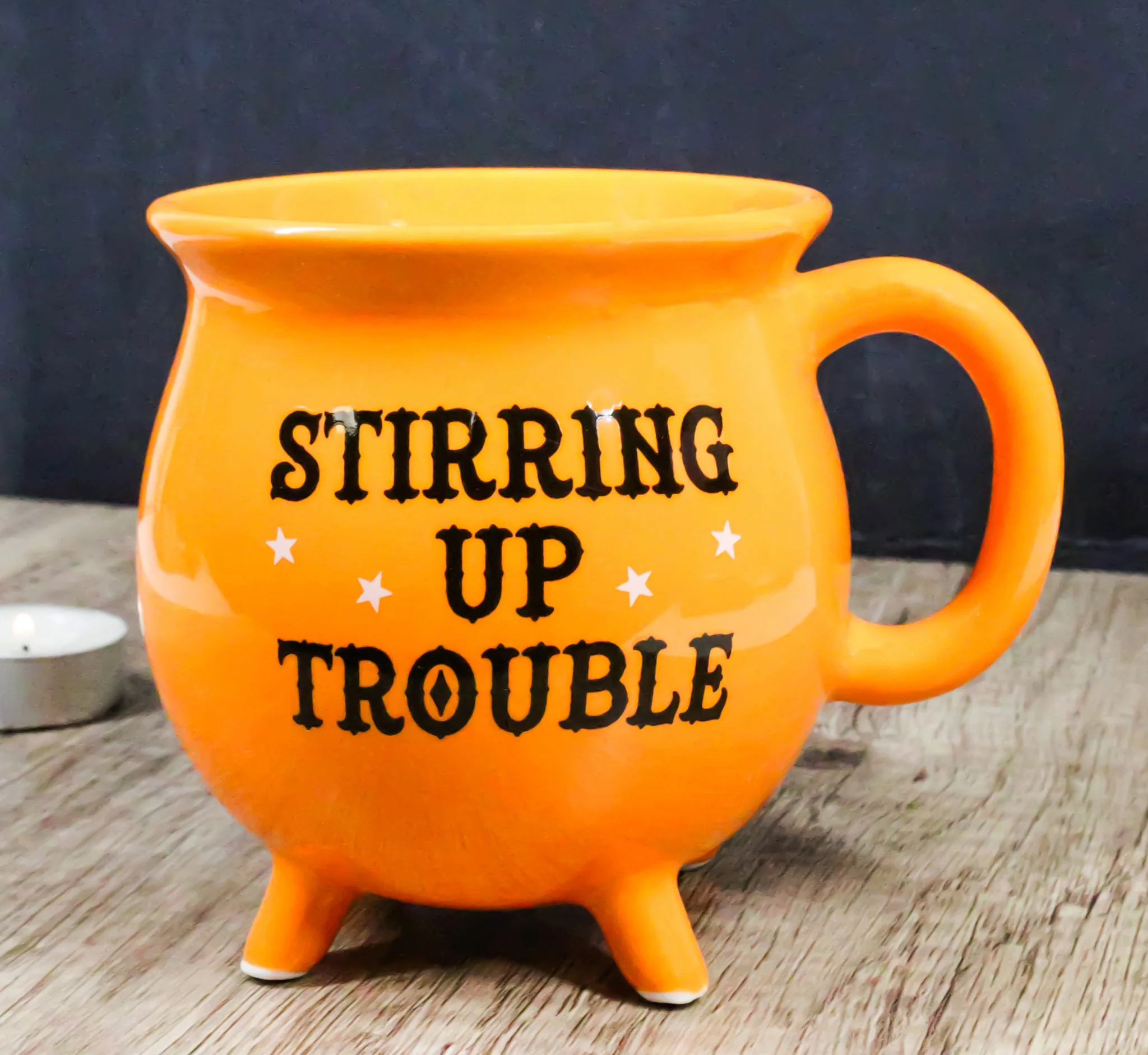 Wicca Magic Orange Stirring Up Trouble Cauldron Ceramic Mug With Handle 16oz - Image 9