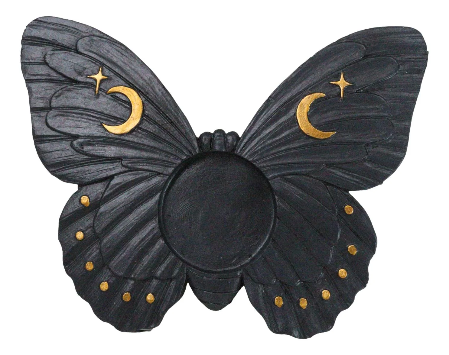 Wicca Metaphysical Celestial Moons Black Moth Votive Tealight Candle Holder - Image 7