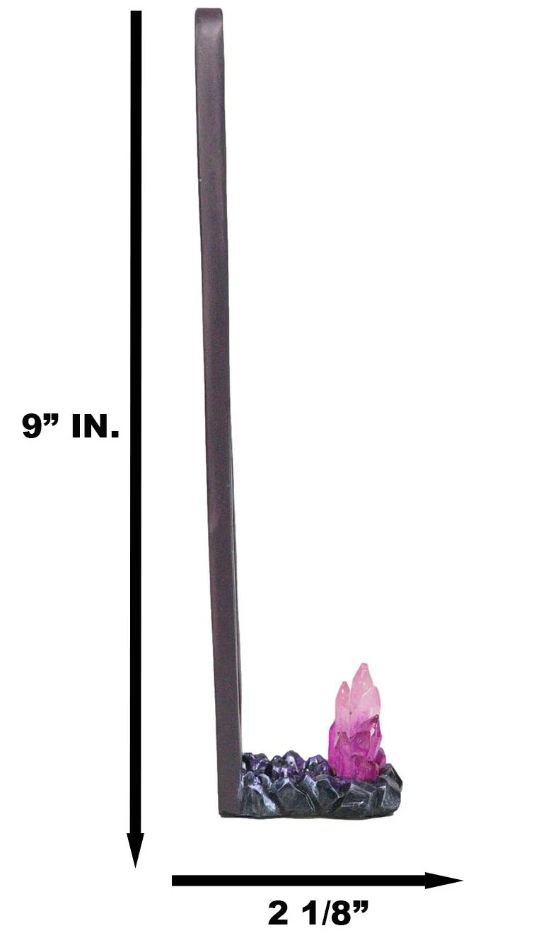 Wicca Mystic Moon Phase With Purple Crystal Incense Holder Tower Figurine - Image 2