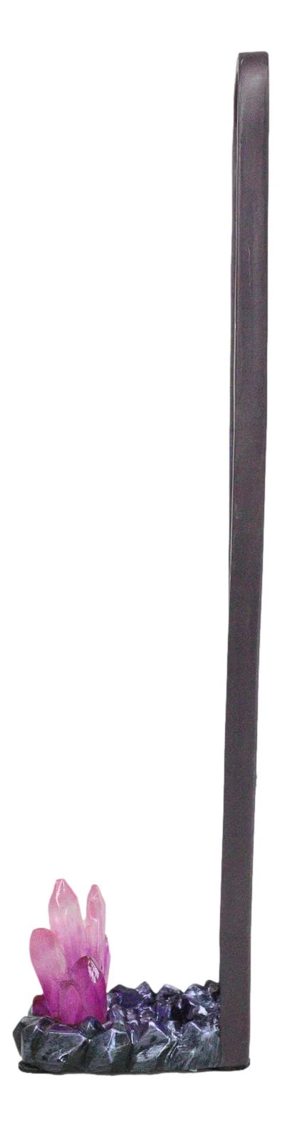 Wicca Mystic Moon Phase With Purple Crystal Incense Holder Tower Figurine - Image 4