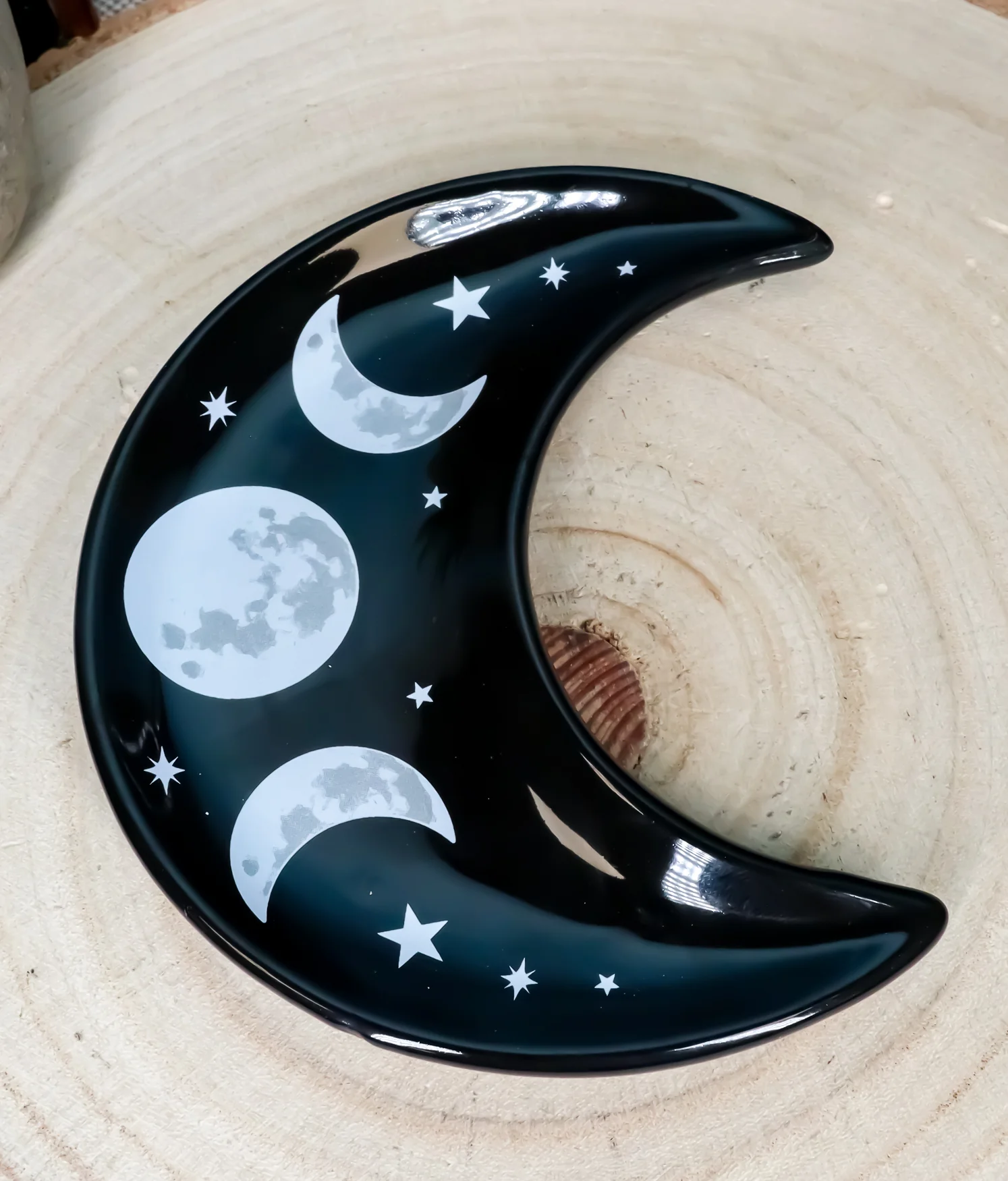 Wicca Occult Triple Moon Goddess Ceramic Trinket Jewelry Dish Or Appetizer Plate - Image 8