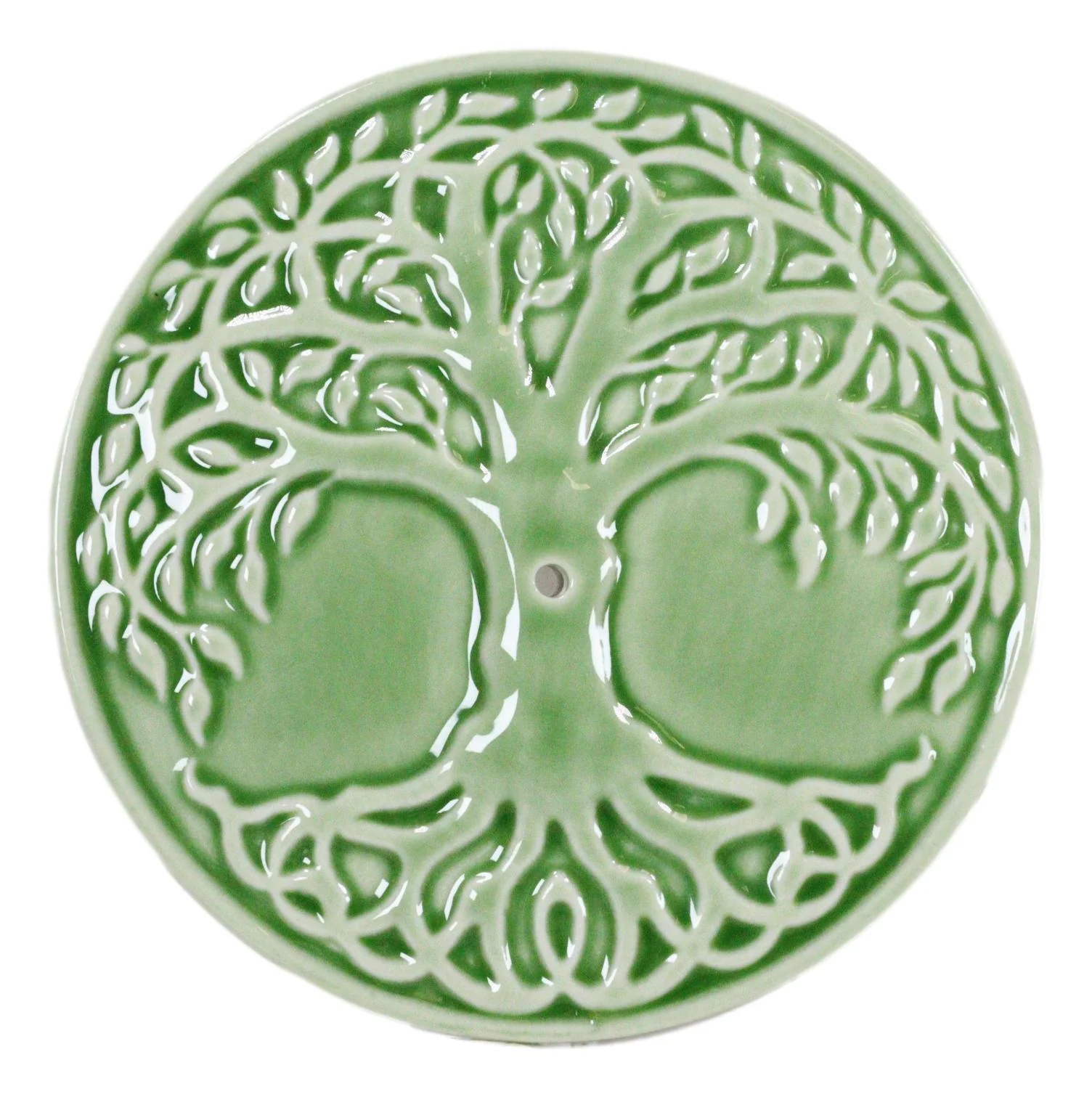 Wicca Sacred Symbols Celtic Tree of Life Yggdrasil Ceramic Round Disc Burner - Image 6