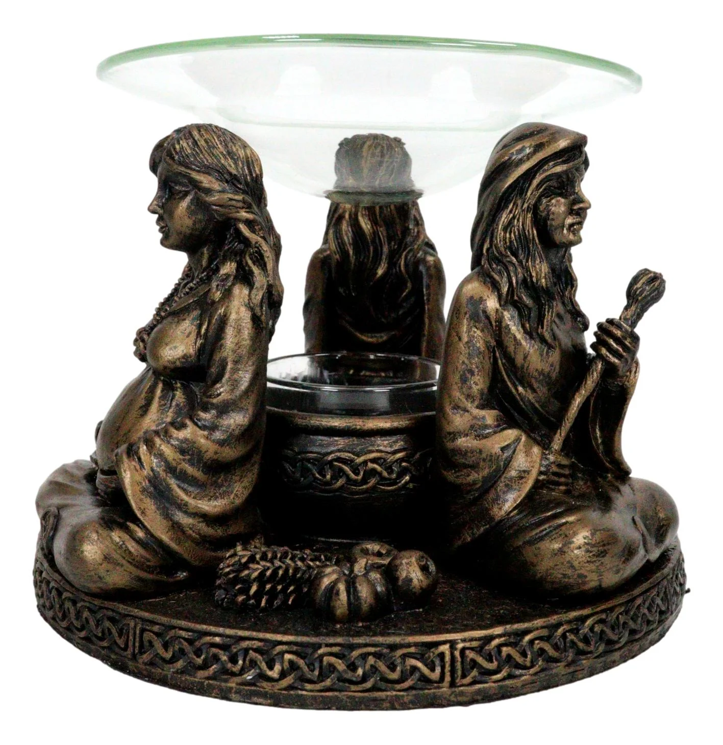 Wicca Triple Goddess Maiden Mother Crone Votive Holder Aroma Oil Warmer Figurine - Image 8