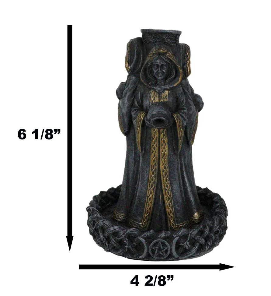 Wicca Triple Moon Goddess Maiden Mother And Crone Pagan Backflow Incense Burner - Image 3