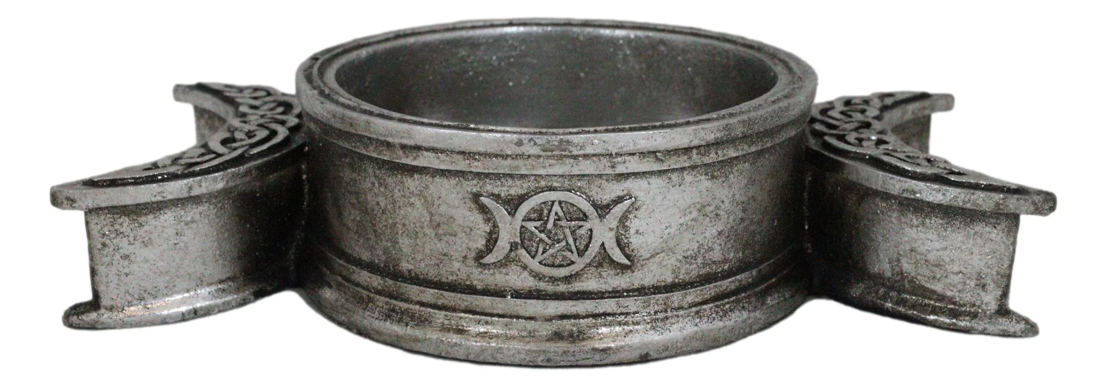 Wicca Triple Moon With Pentagram Circle Celtic Knotwork Crystals Or Candle Holder - Image 2