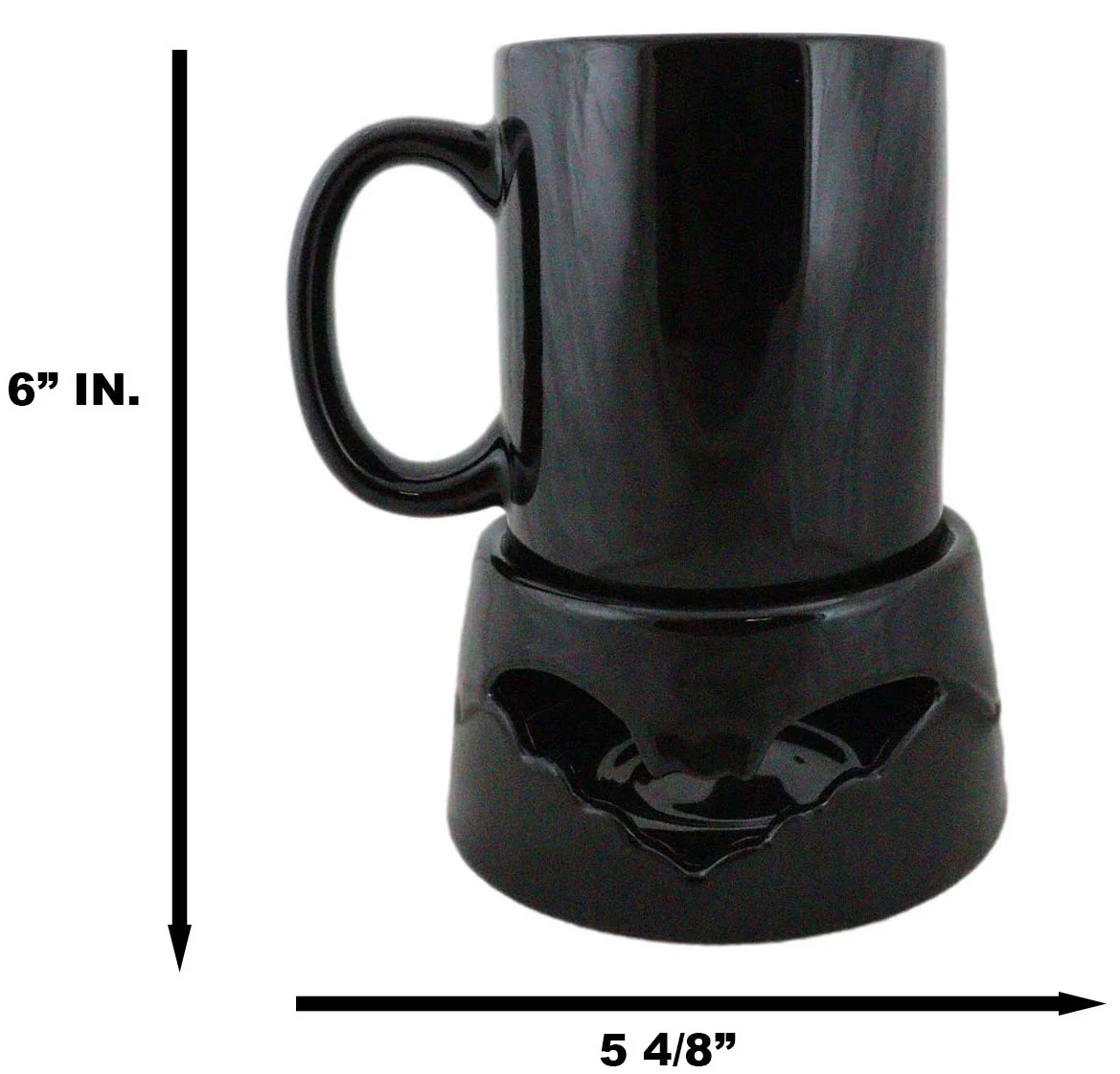 Wicca Vampire Bat Black Cup With Candle Holder Mug Warmer Shadow Caster Set - Image 2