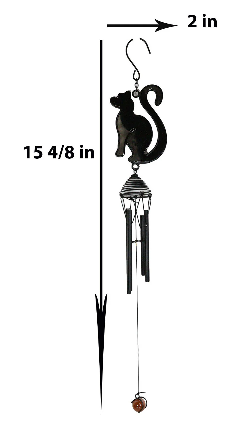 Wicca Witchcraft Black Cat Shadow Profile Stained Glass Wind Chime Suncatcher - Image 3