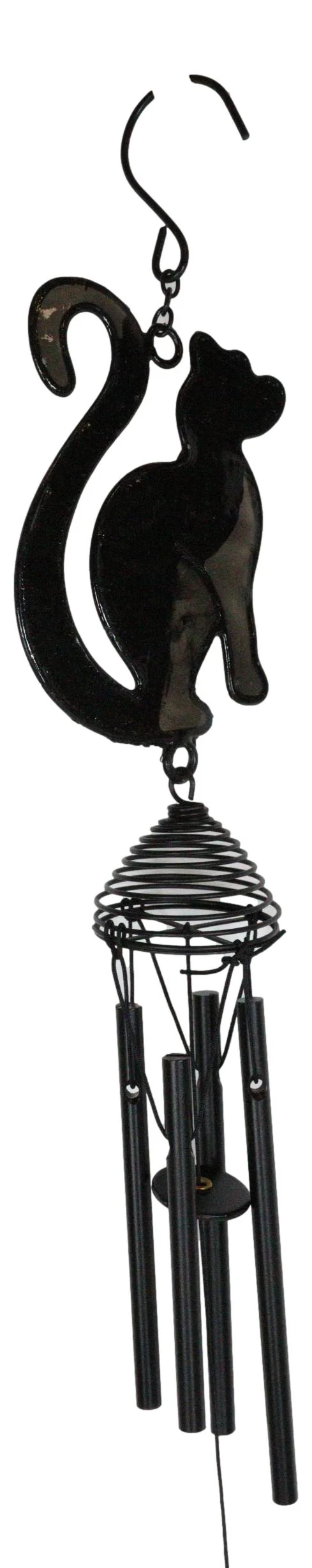 Wicca Witchcraft Black Cat Shadow Profile Stained Glass Wind Chime Suncatcher - Image 6