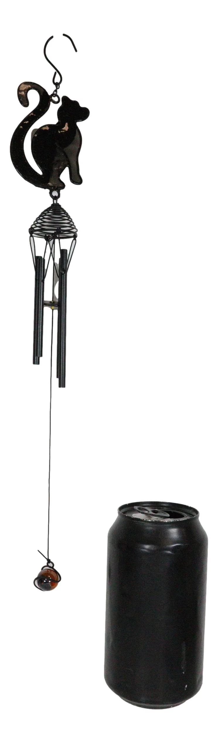 Wicca Witchcraft Black Cat Shadow Profile Stained Glass Wind Chime Suncatcher - Image 7