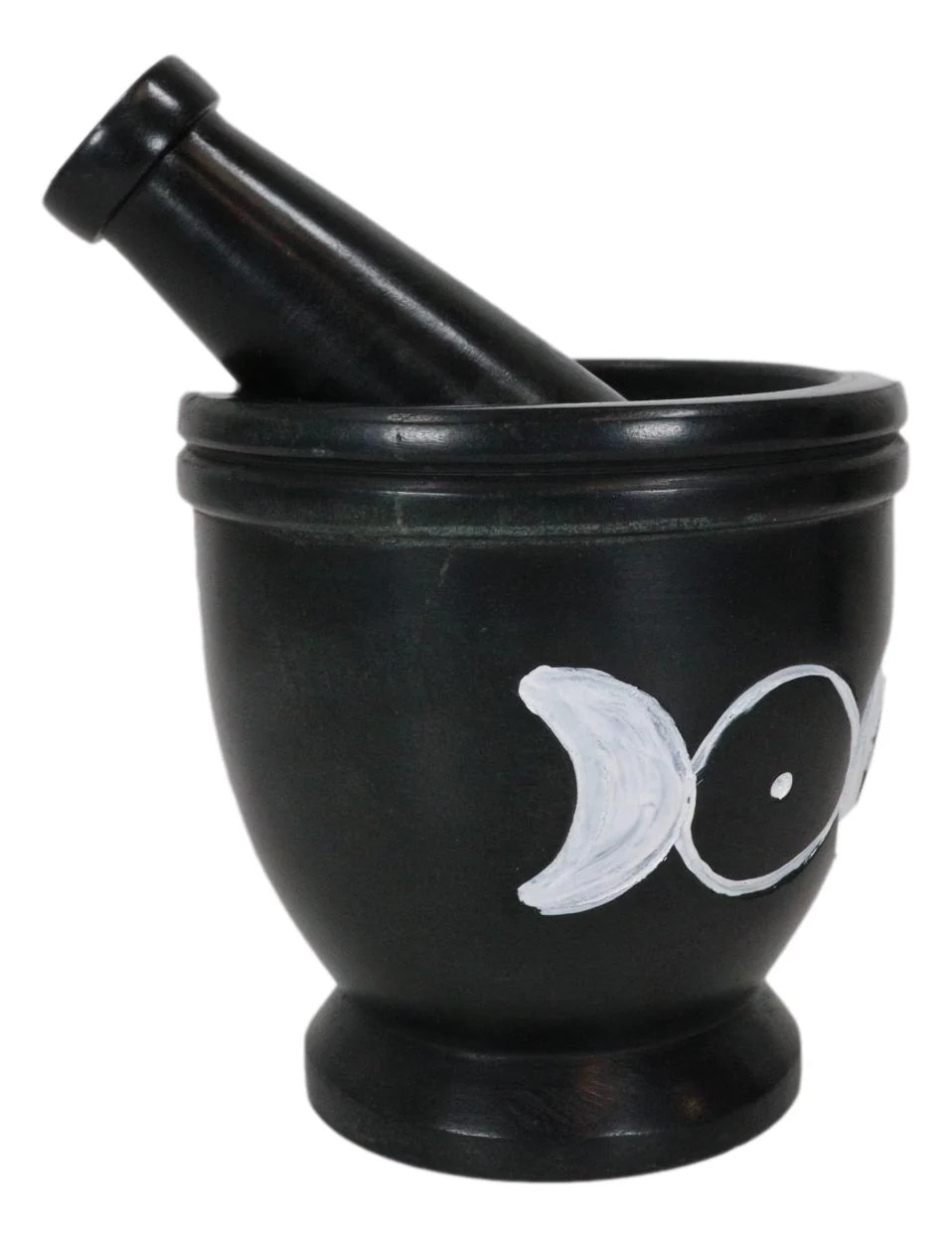 Wicca Witchcraft Triple Goddess Moon Carved Soap Stone Mortar and Pestle Set - Image 5
