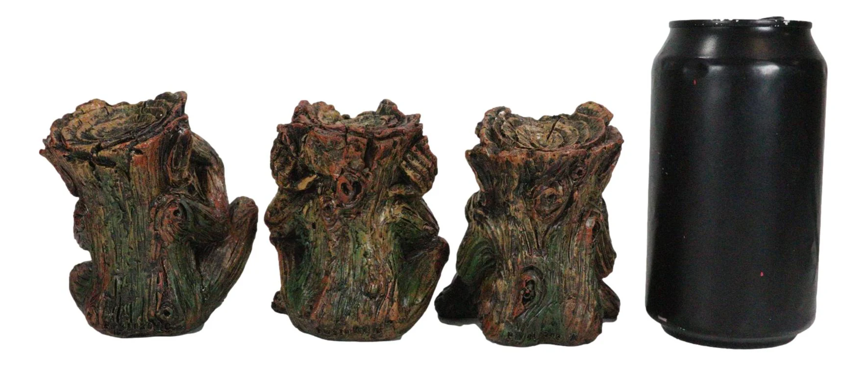 Wiccan Forest Tree Spirit Gods See Hear Speak No Evil Greenman Figurines Set - Image 8
