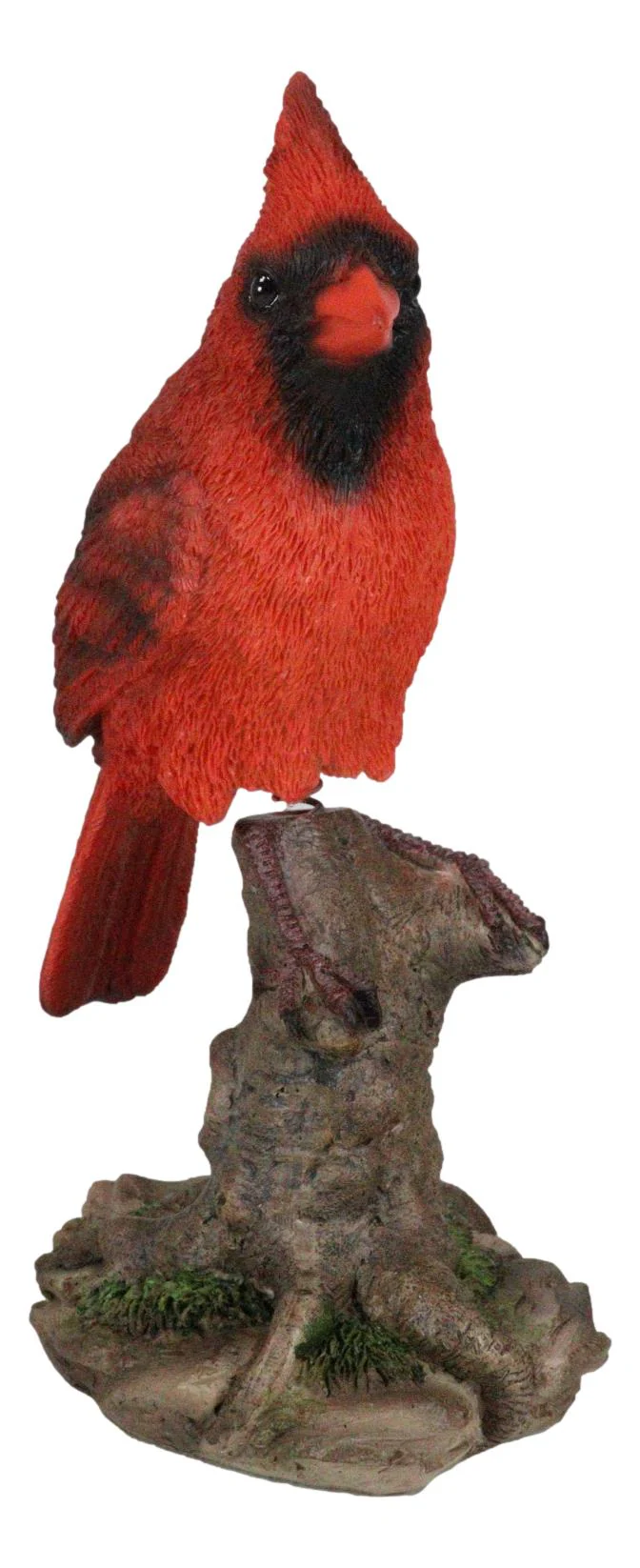 Wild Northern Red Cardinal Bird Perching on Tree Stump Spring Bouncing Figurine - Image 2