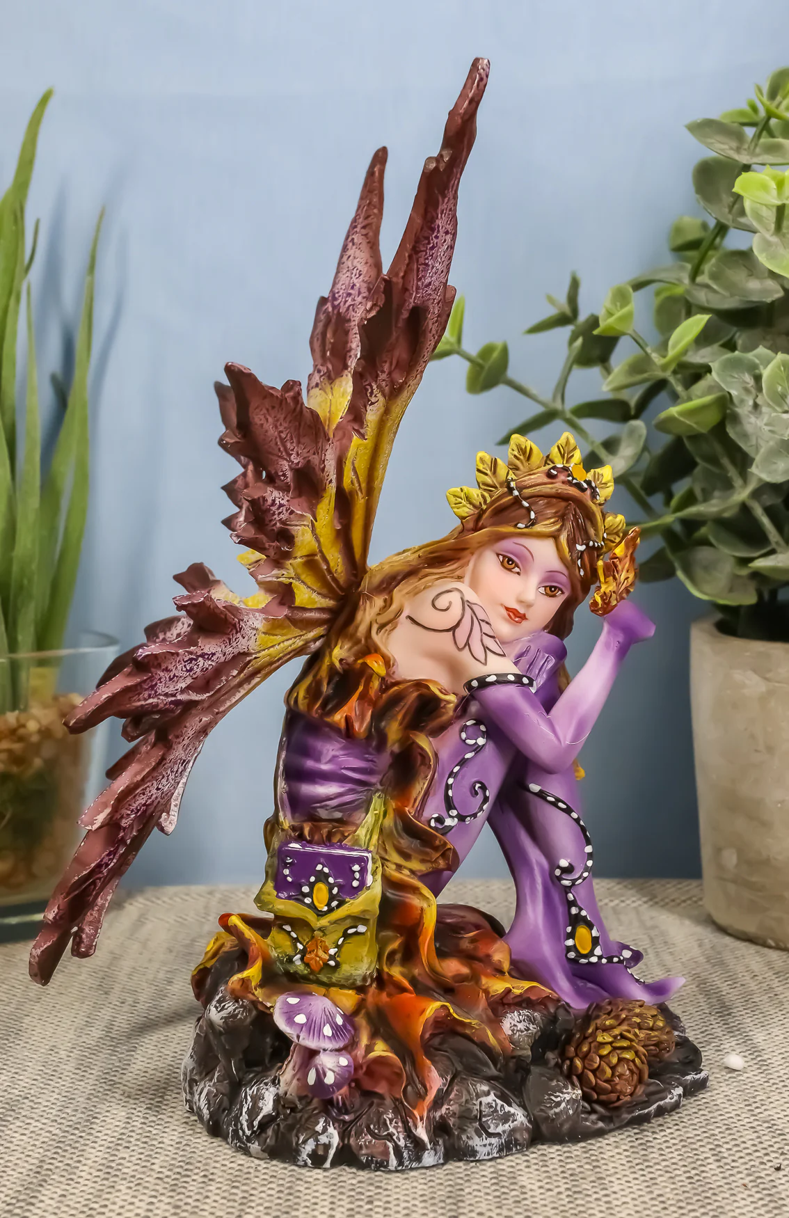 Wild Traveler Autumn Tribal Acorn Fairy Garden Statue 6.5"Tall Fall Season Fae - Image 7
