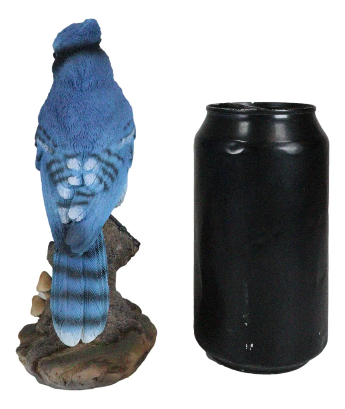 Wildlife Blue Jay Passerine Bird Perching on Tree Stump Spring Bouncing Figurine - Image 8