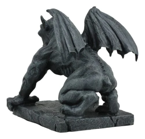 Ebros Winged Demonic Bull Gargoyle Statue Gothic Night Crawler Sentry Stone Devil - Image 2