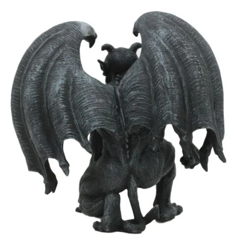 Winged Horned Devil Gargoyle Statue 6.25" Tall Notre Dame Evil Warden Gargoyle - Image 2