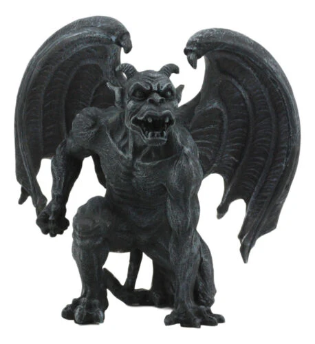 Winged Horned Devil Gargoyle Statue 6.25" Tall Notre Dame Evil Warden Gargoyle - Image 3