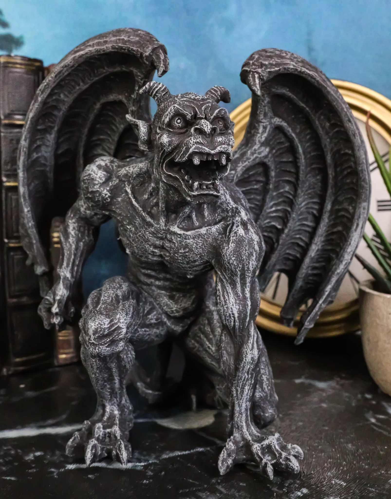 Winged Horned Devil Gargoyle Statue 6.25" Tall Notre Dame Evil Warden Gargoyle - Image 6